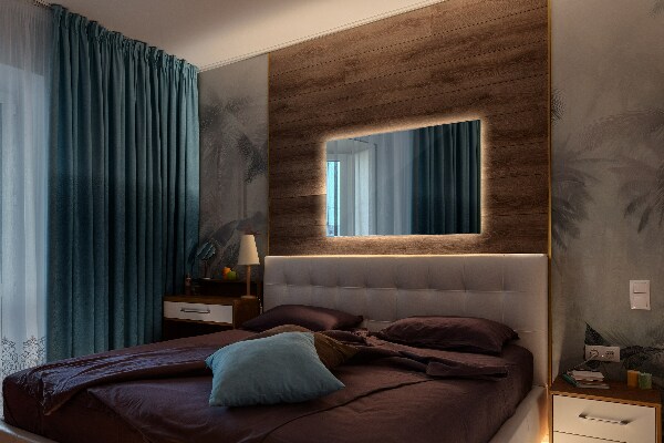 Miroir rectangulaire lumineux led 100x70 cm