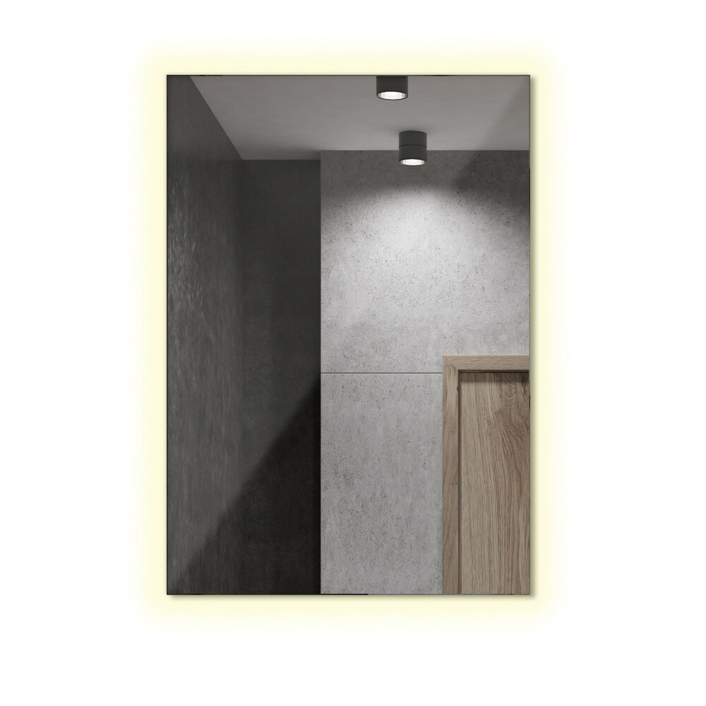 Miroir de salle de bain rectangulaire rétro éclairé 60x40 cm