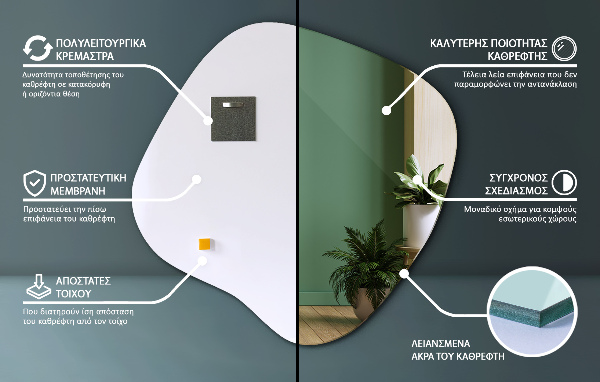 Miroir asymétrique tache original 48x48 cm