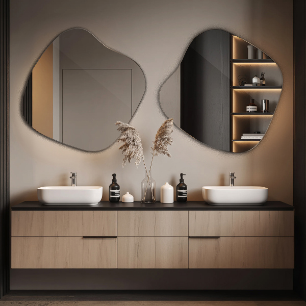 Miroir asymétrique tache original 58x59 cm