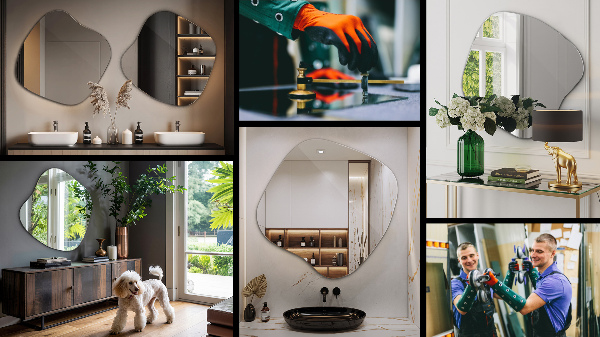 Miroir asymétrique tache original 68x67 cm