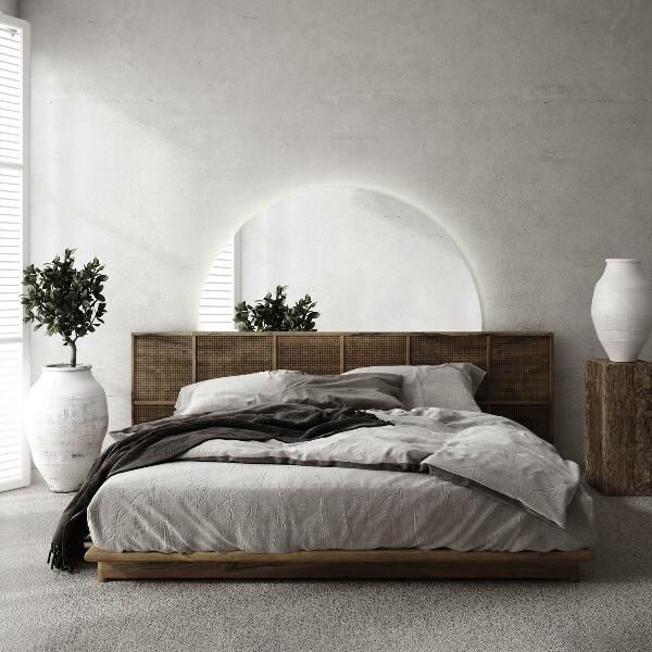 Miroir demi-cercle lumineux led 30x60 cm