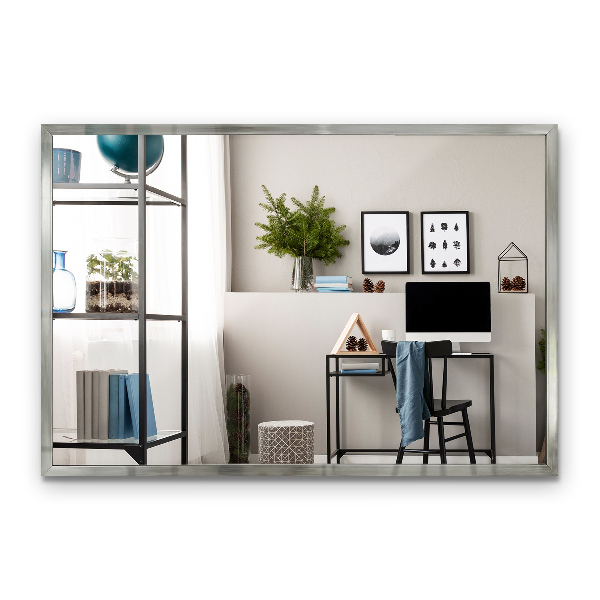 Miroir mural traditionnel à cadre argenté 60x40 cm