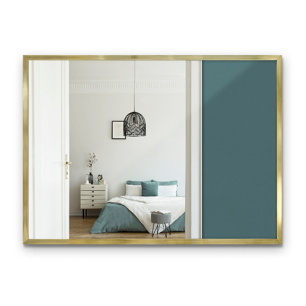 Miroir rectangulaire épuré avec cadre doré 70x50 cm