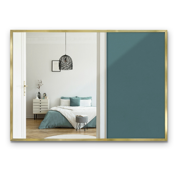 Miroir rectangulaire épuré avec cadre doré 100x70 cm