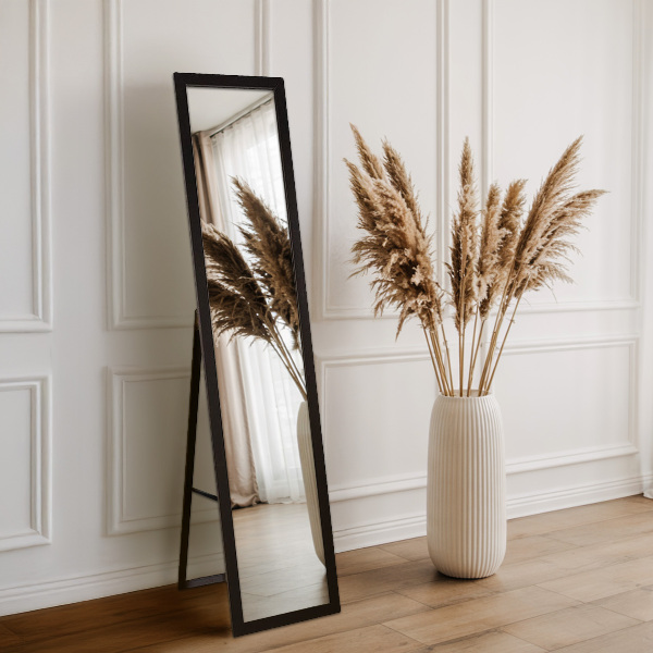 Miroir sur pied noir 36x156 cm