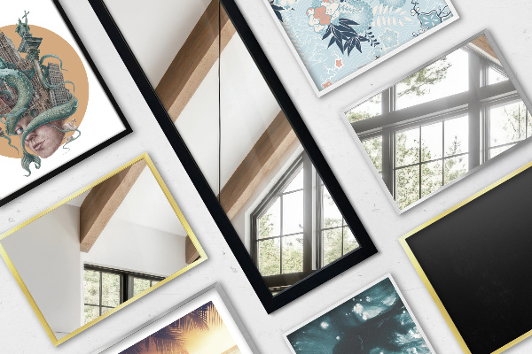 Miroir sur pied noir 36x156 cm