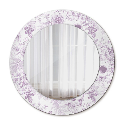 Miroir rond imprimé Crâne