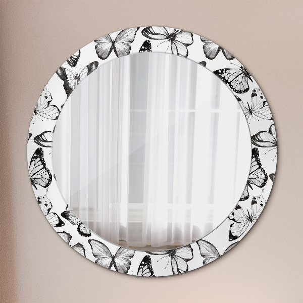 Miroir rond imprimé Papillon