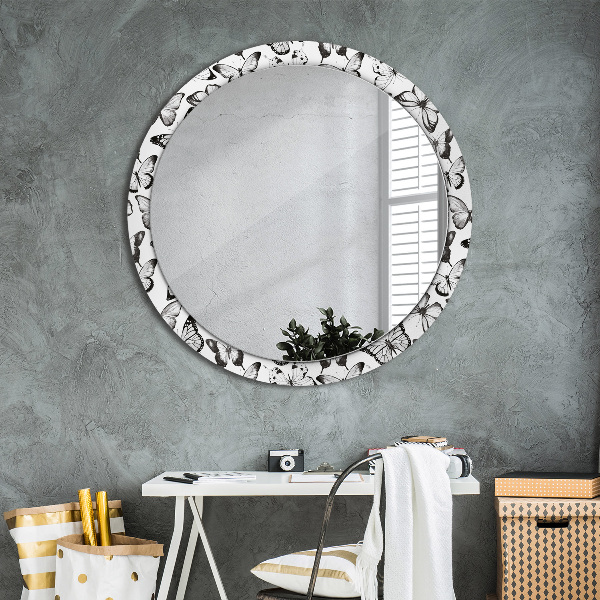 Miroir rond imprimé Papillon