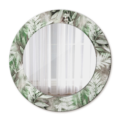 Miroir rond imprimé Feuilles d'aquarelle