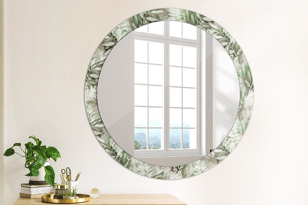 Miroir rond imprimé Feuilles d'aquarelle