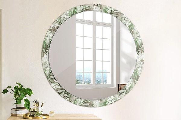 Miroir rond imprimé Feuilles d'aquarelle