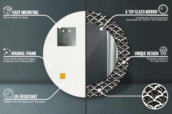 Miroir rond avec décoration Écailles orientales