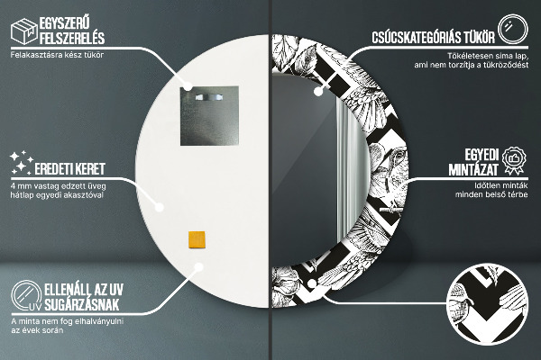 Miroir rond avec décoration Colibri