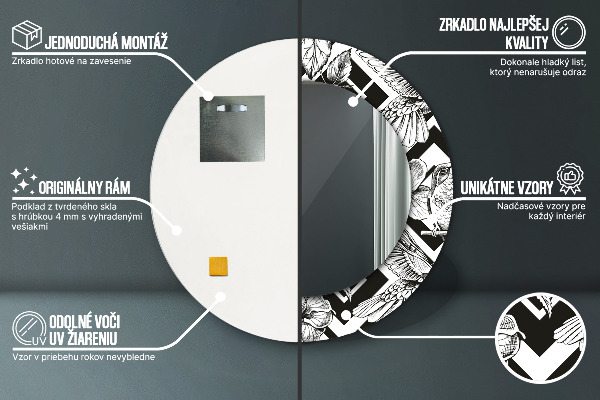 Miroir rond avec décoration Colibri