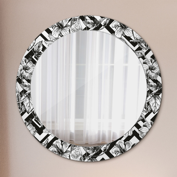 Miroir rond avec décoration Colibri