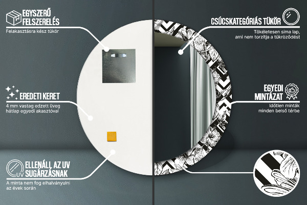 Miroir rond avec décoration Colibri