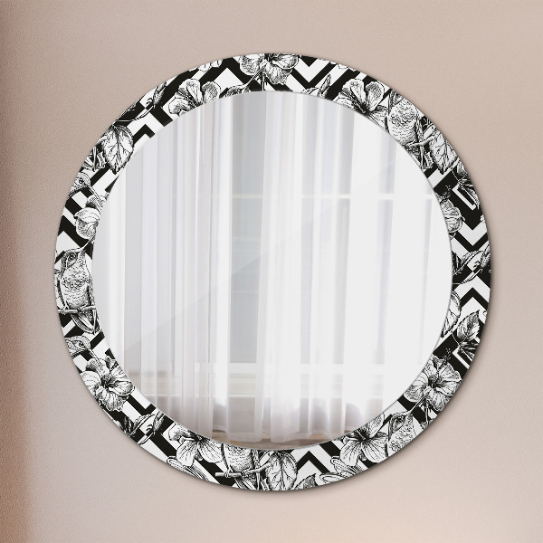 Miroir rond avec décoration Colibri