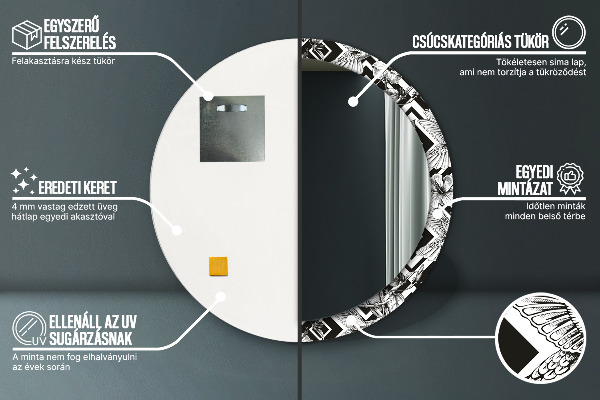Miroir rond avec décoration Colibri