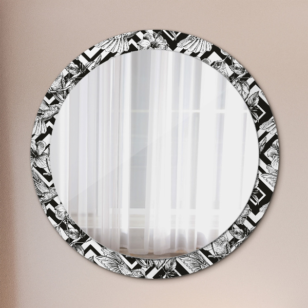 Miroir rond avec décoration Colibri