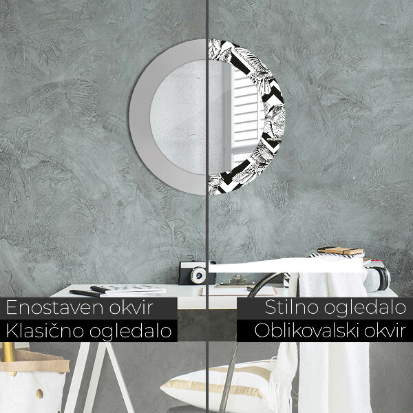 Miroir rond avec décoration Colibri