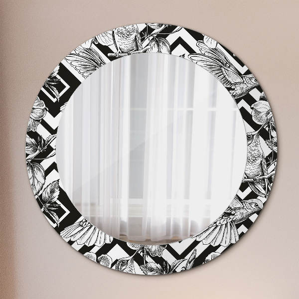 Miroir rond avec décoration Colibri