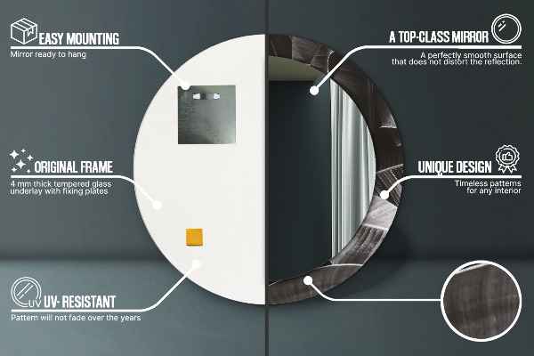 Miroir rond avec décoration Palmiers tropicaux