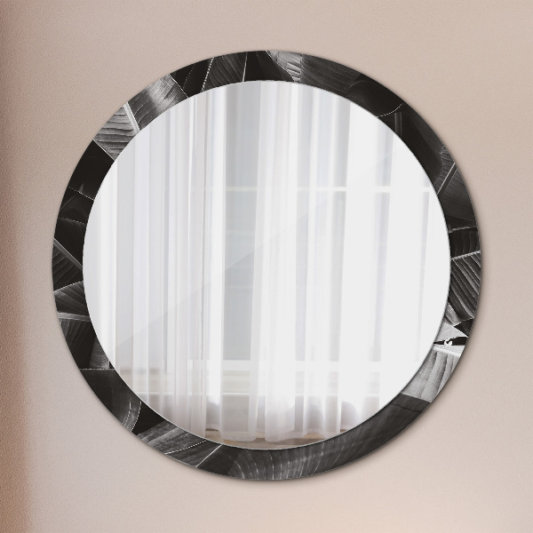 Miroir rond avec décoration Palmiers tropicaux