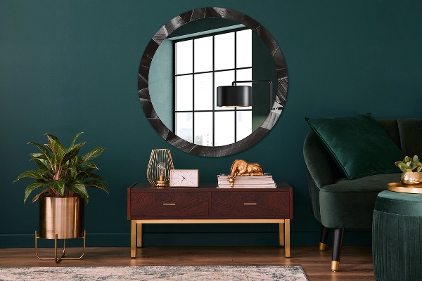 Miroir rond avec décoration Palmiers tropicaux