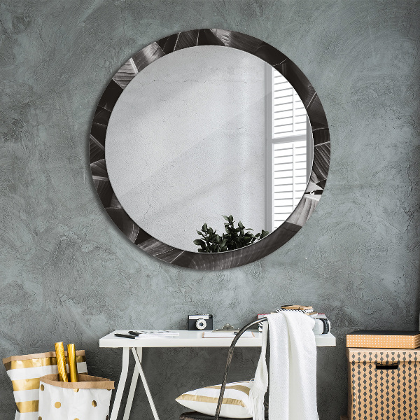 Miroir rond avec décoration Palmiers tropicaux