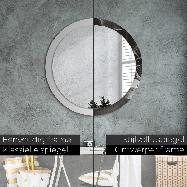 Miroir rond avec décoration Palmiers tropicaux