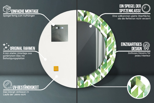 Miroir rond cadre avec impression Héristier