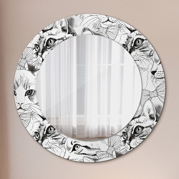 Miroir rond cadre avec impression Animaux de compagnie chats