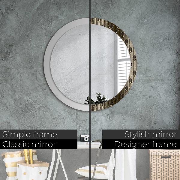 Miroir rond cadre avec impression Abstrait