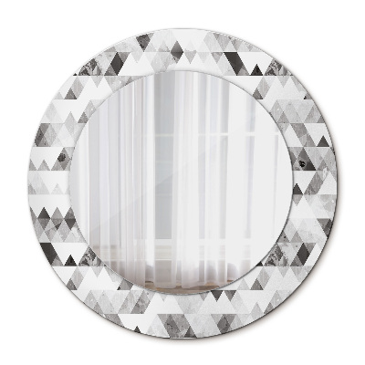 Miroir rond cadre avec impression Triangle arc-en-ciel