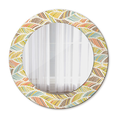 Miroir rond cadre avec impression Abstrait