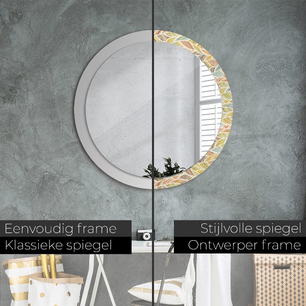 Miroir rond cadre avec impression Abstrait