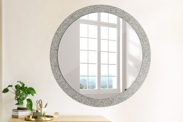 Miroir rond cadre avec impression Motif floral