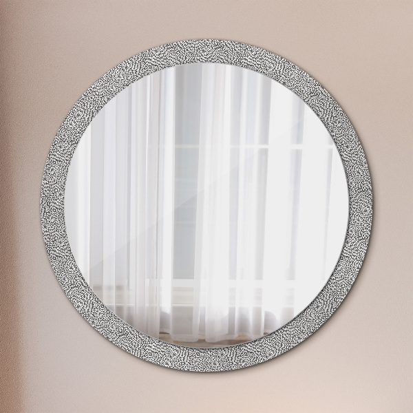 Miroir rond cadre avec impression Motif floral