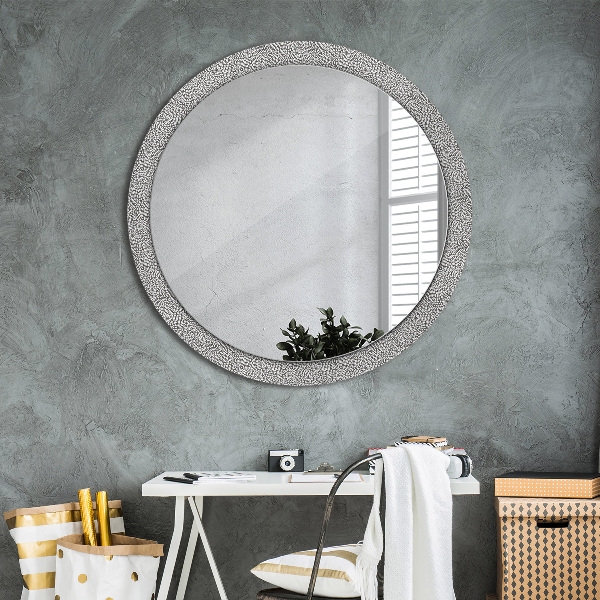 Miroir rond cadre avec impression Motif floral