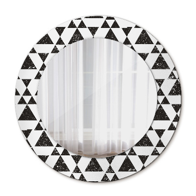 Miroir rond avec décoration Triangles de géométrie