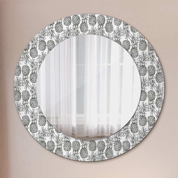 Miroir rond avec décoration Ananas