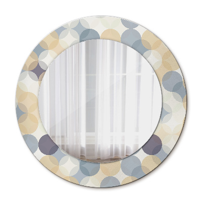 Miroir rond imprimé Roues géométriques