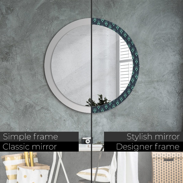 Miroir rond imprimé Motif floral