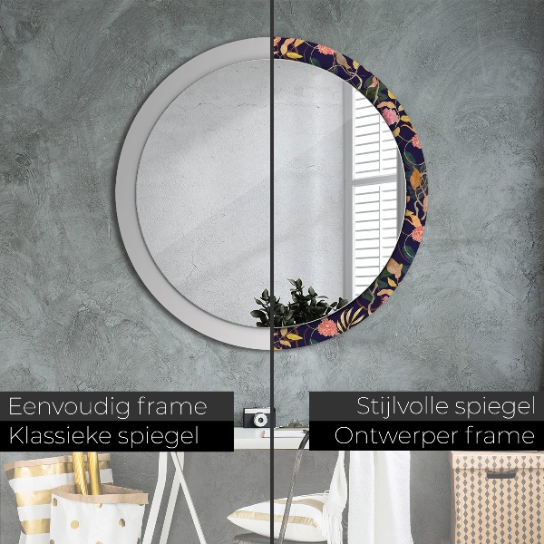 Miroir rond imprimé Plantes aquarelles