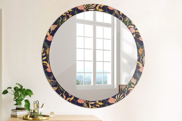 Miroir rond imprimé Plantes aquarelles