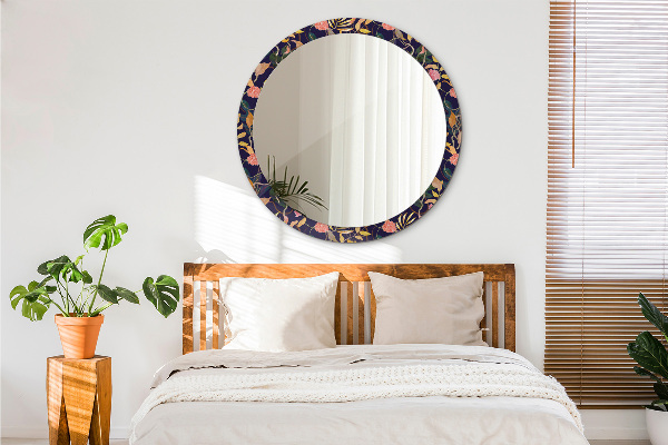 Miroir rond imprimé Plantes aquarelles