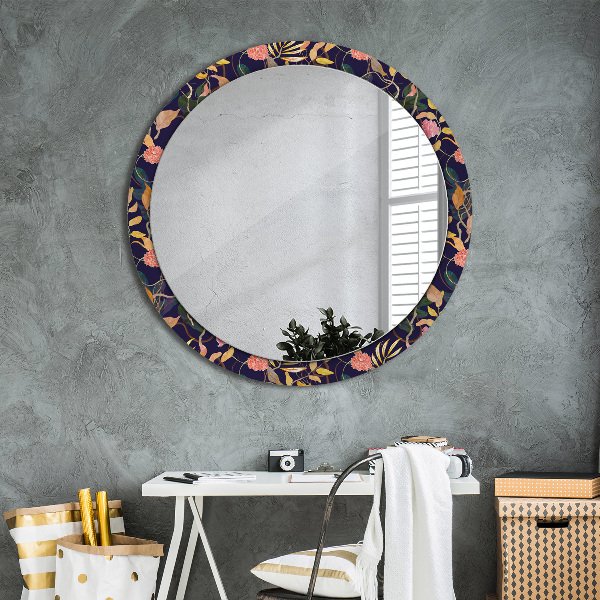 Miroir rond imprimé Plantes aquarelles