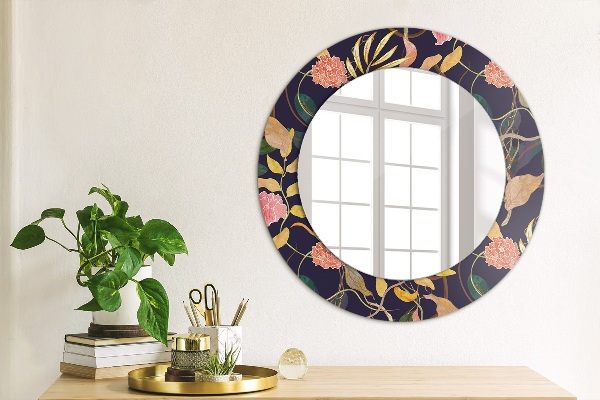 Miroir rond imprimé Plantes aquarelles